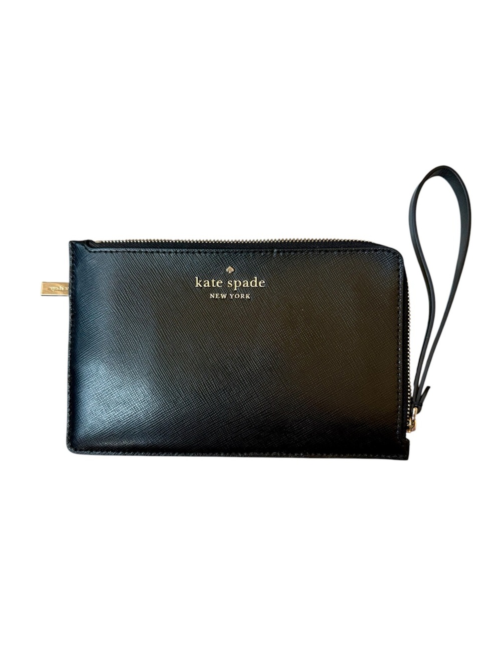kate spade Lucy Black Saffiano Leather Wristlet EUC